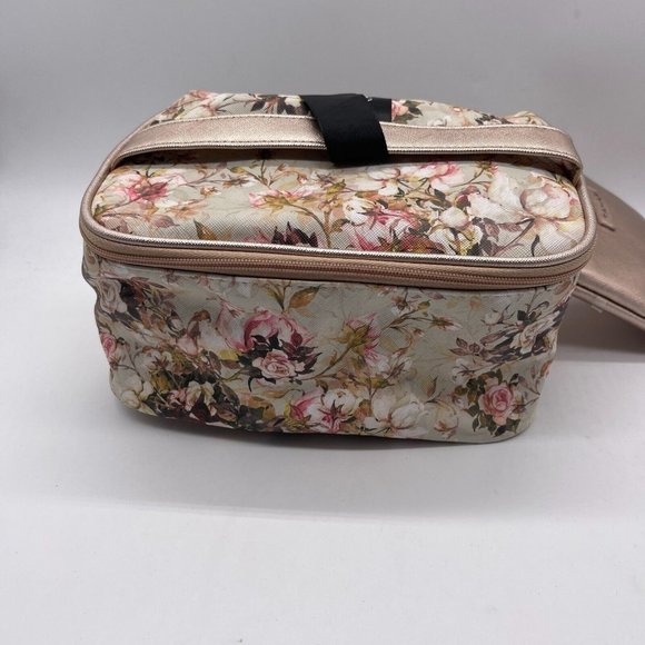 Tahari Handbags - Tahari Cosmetic Bag Purse with Clutch Pink Floral Rose Pattern NEW